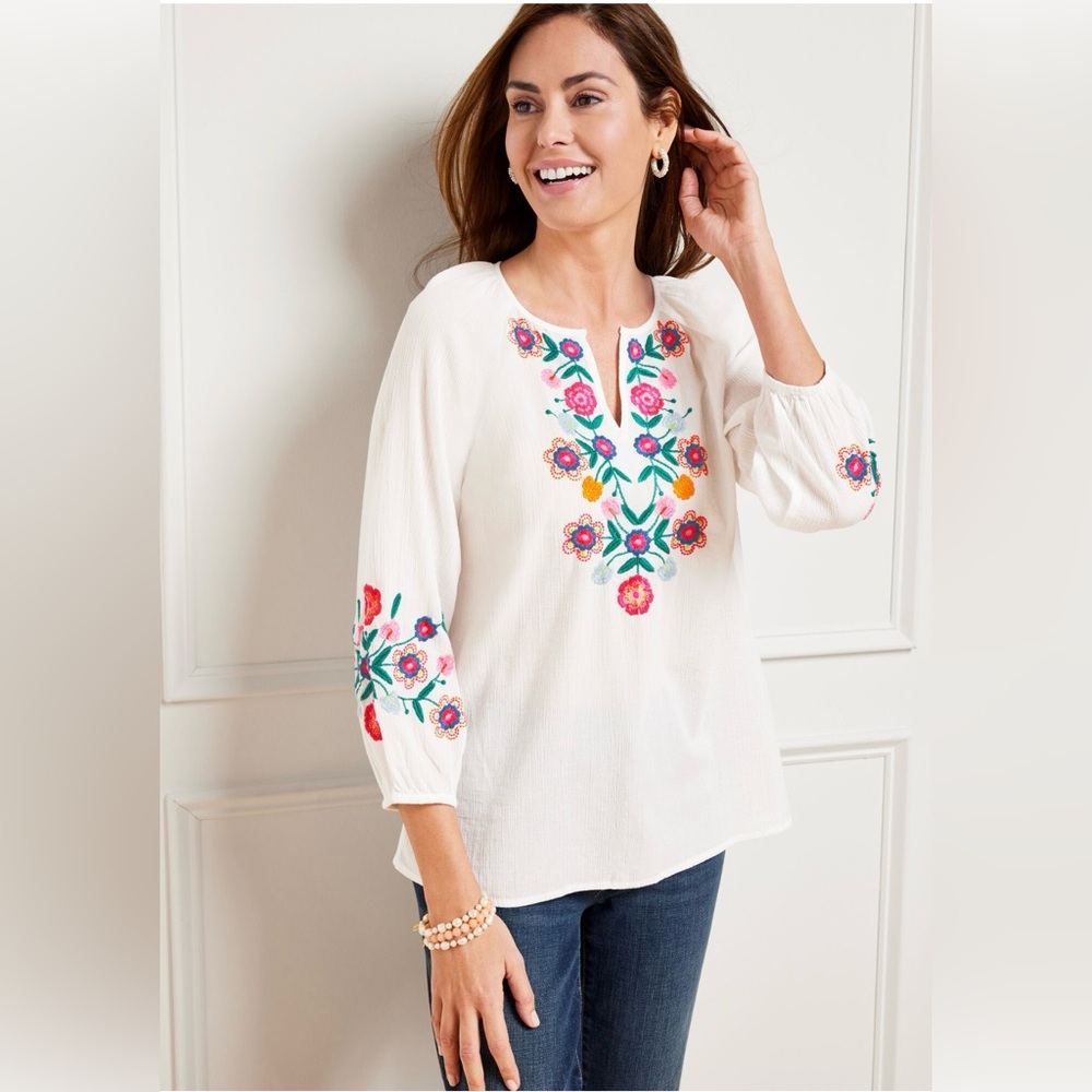 Kyla CIO Embroidered Blouse Size S MEXICANA